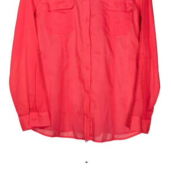 Chico's Women's Shirt Button Up Orange Long Sleeve Blouse Top Size 0 US S/4 NWT - Picture 7 of 10